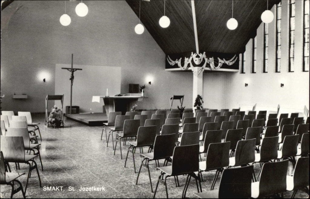 Smakt Venray interieur St. Jozefkerk 1969., Verzamelen, Ansichtkaarten | Nederland, Ophalen, 1960 tot 1980, Gelopen, Limburg