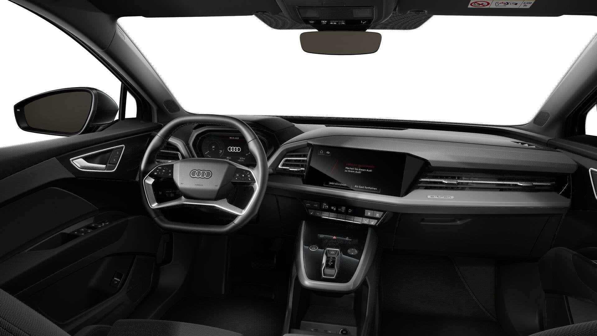 Audi Q4 Sportback e-tron 45 quattro Advanced edition 82 kWh, Auto's, Automaat, 12 maanden, Stof, Zwart