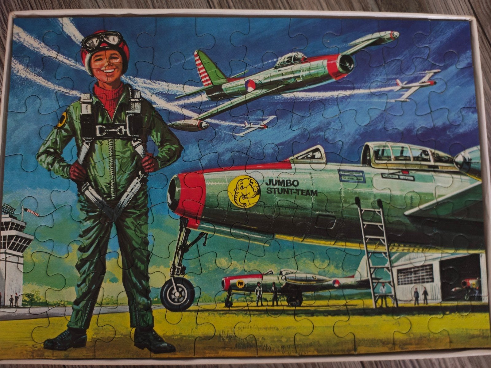 Jumbo Stunt-Team Legpuzzel Jaren 80, Ophalen of Verzenden, Meer dan 50 stukjes, Gebruikt, 6 jaar of ouder