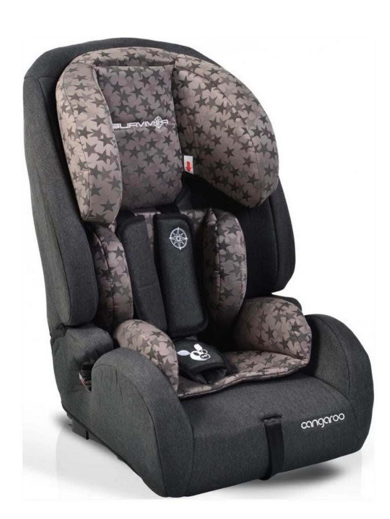 cangaroo survivor autostoel, Afneembare rugleuning, Zo goed als nieuw, 9 t/m 36 kg, Isofix