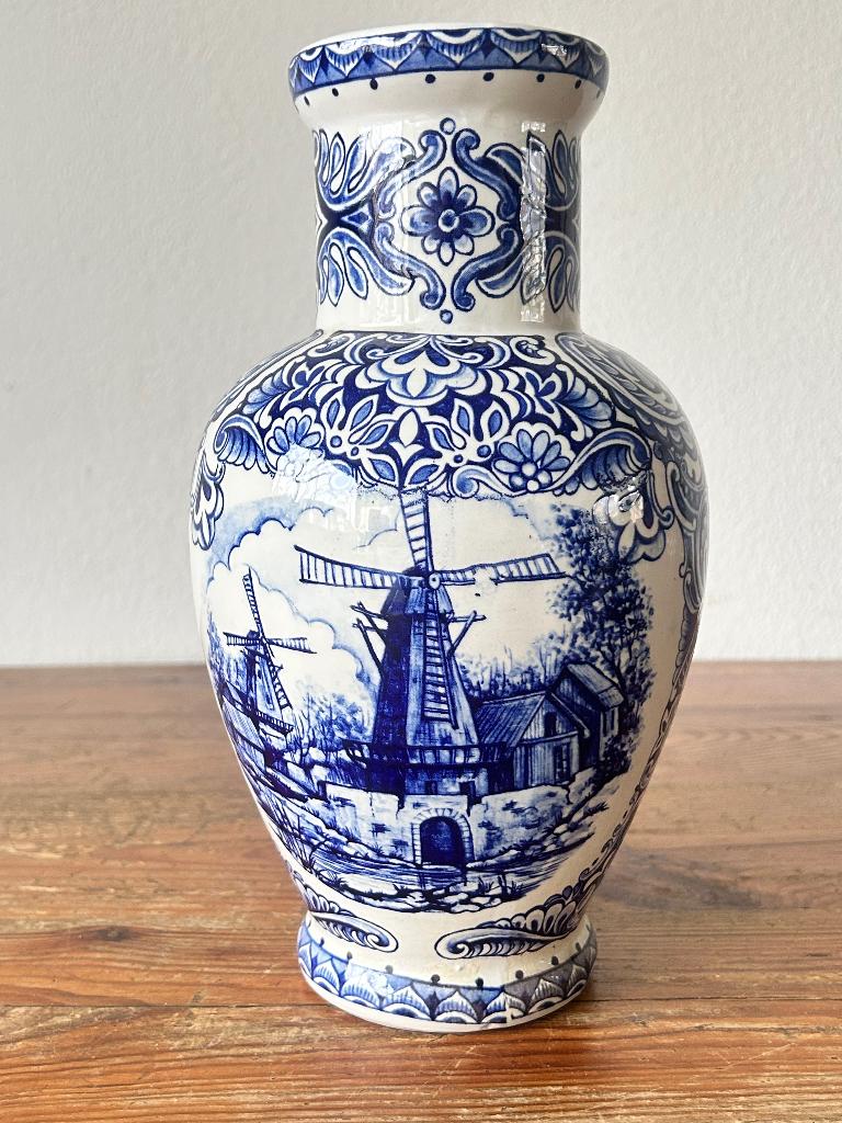 Vaas / bloemenvaas - Delfts Blauw aardewerk - T.Delfts Bleau, Ophalen of Verzenden