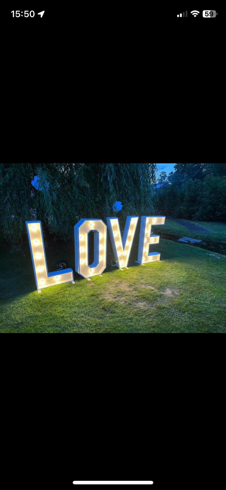 LOVE LETTERS met verlichting te huur ️, Ophalen, Gebruikt