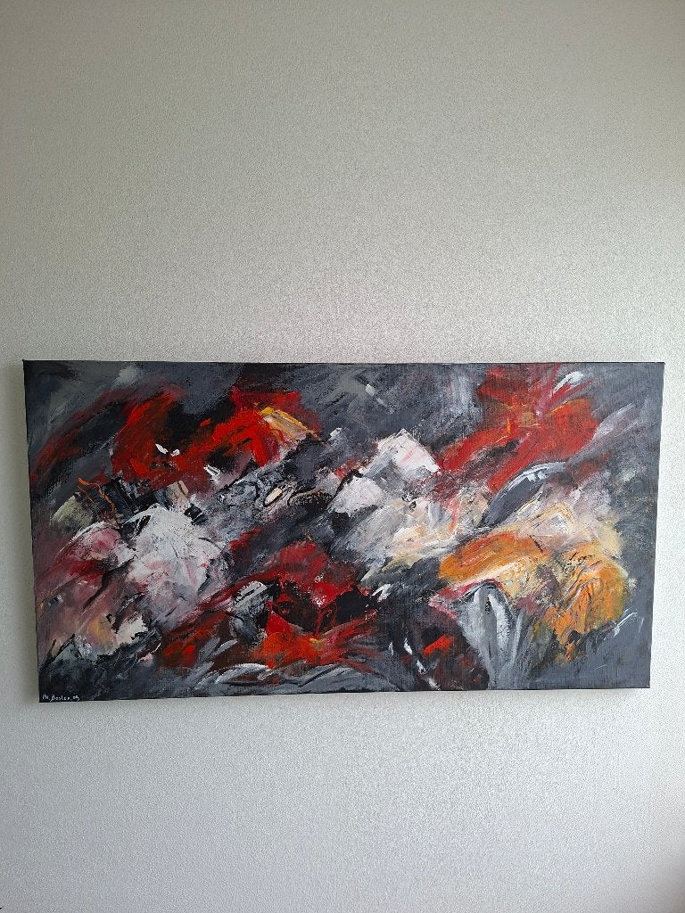 Handgeverfd schilderij, Ophalen, 50 – 75, 125 cm of meer, Zo goed als nieuw