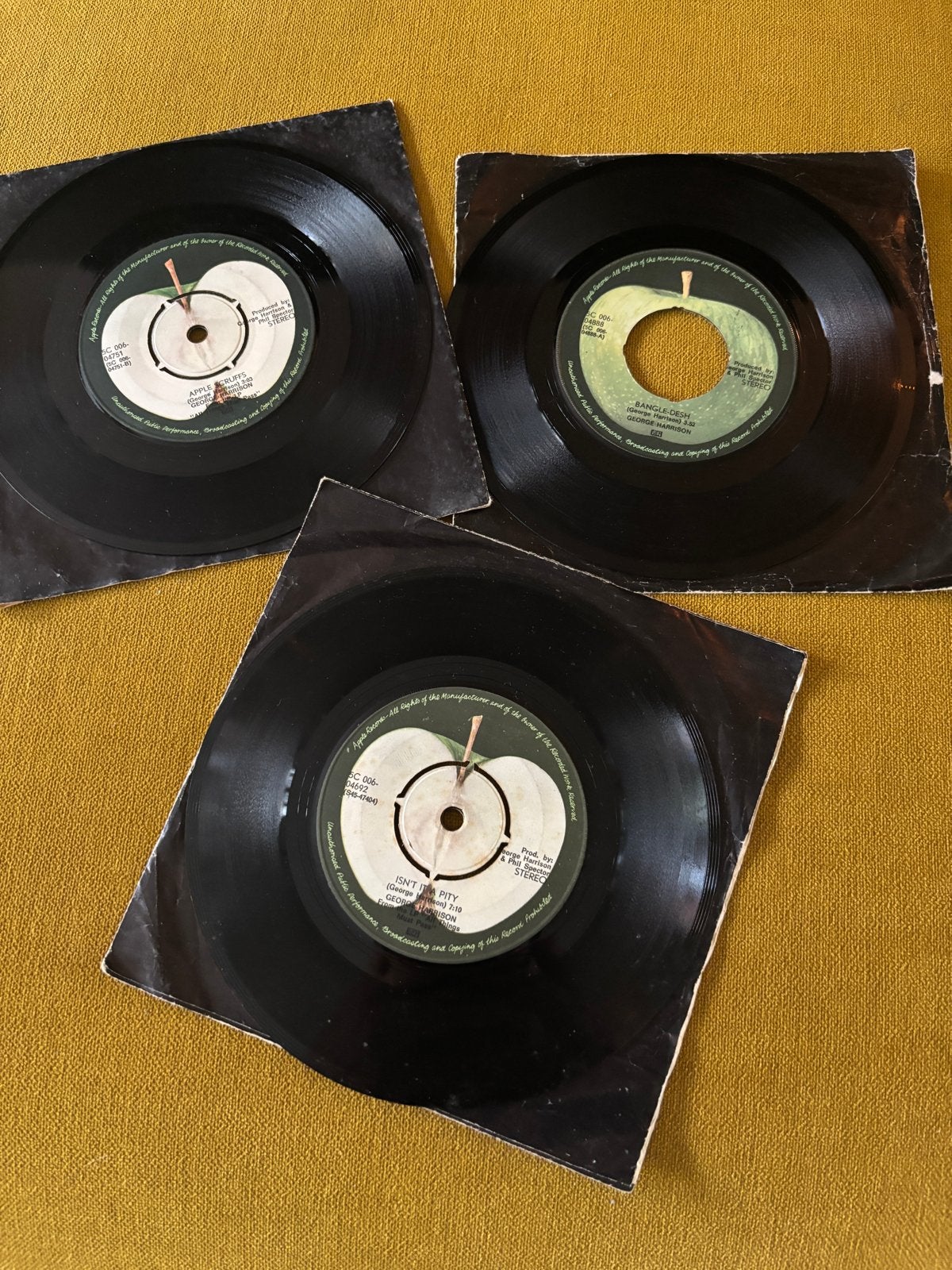 3x George Harrison 7" singles (Apple Records /1970–1971), Ophalen of Verzenden