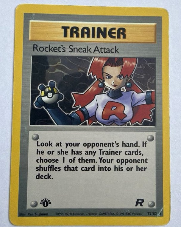 Rocket's Sneak Attack 72/82 - 1st Edition - Team Rocket, Ophalen of Verzenden, Gebruikt, Losse kaart