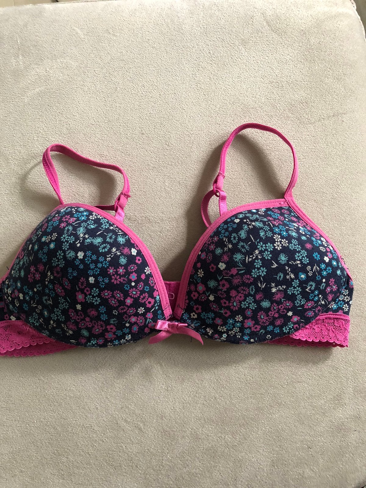 Bloemen BH met Roze Details Boobs Bloomers, Ophalen of Verzenden, Blauw, BH