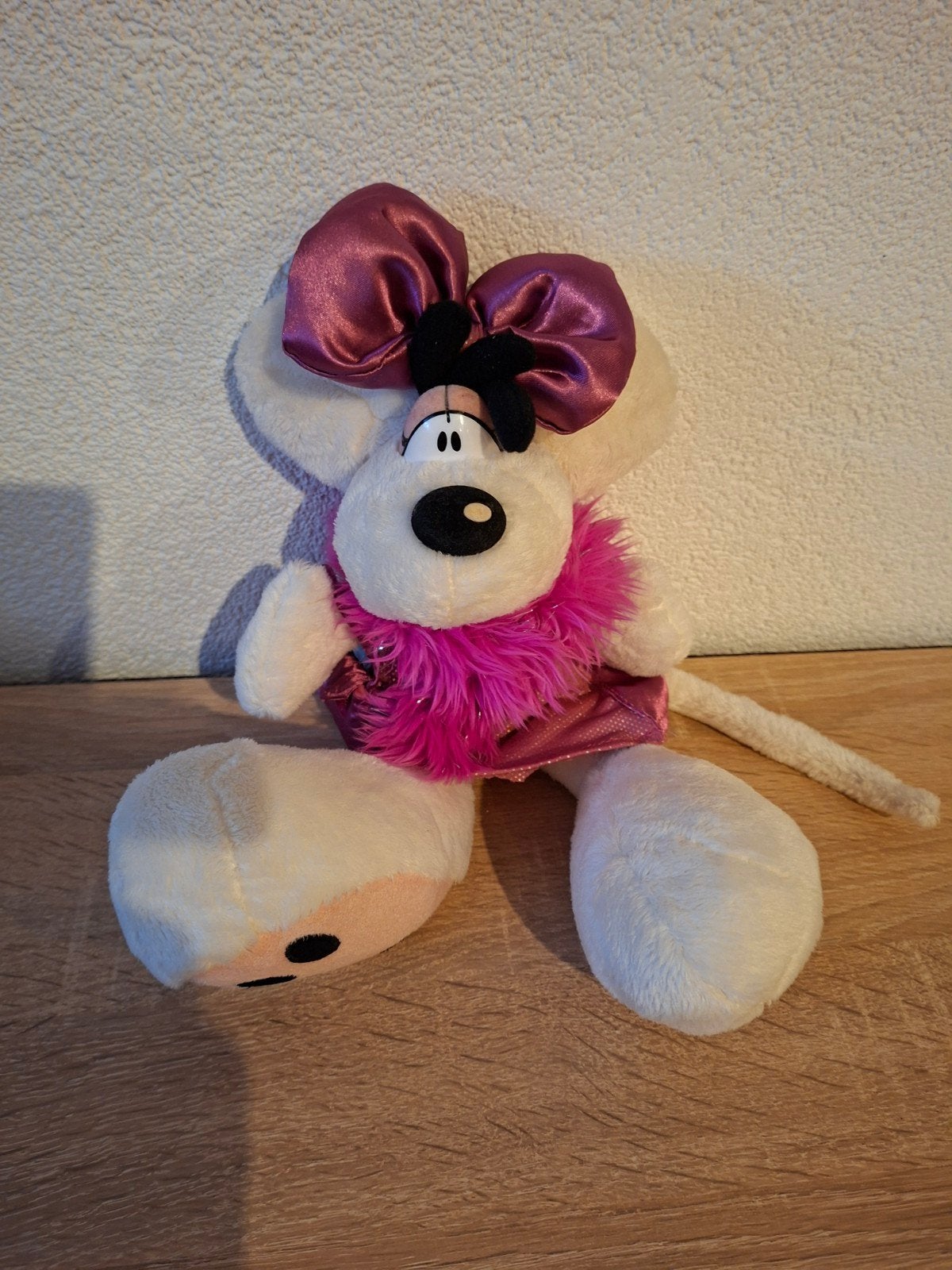 Diddlina knuffel met roze jurk en strik, Ophalen of Verzenden, Zo goed als nieuw, Knuffel