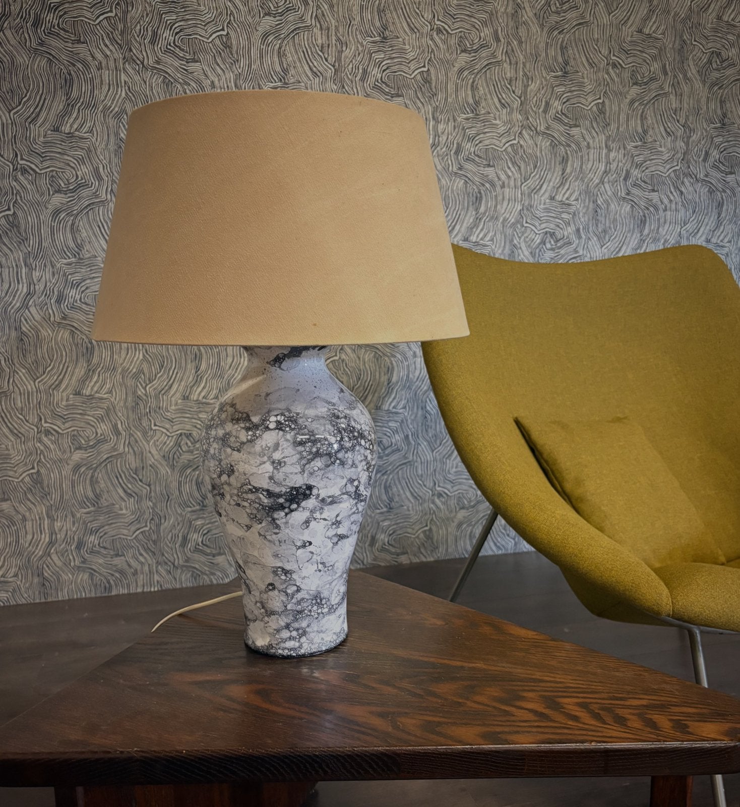 Mooie grote lamp met bubbelglazuur, Ophalen of Verzenden, Zo goed als nieuw