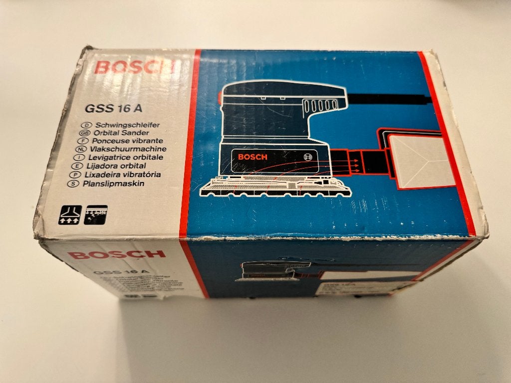 Bosch GSS 16 A Vlakschuurmachine, Doe-het-zelf en Verbouw, Ophalen of Verzenden, Gebruikt, Minder dan 600 watt, Vlakschuurmachine