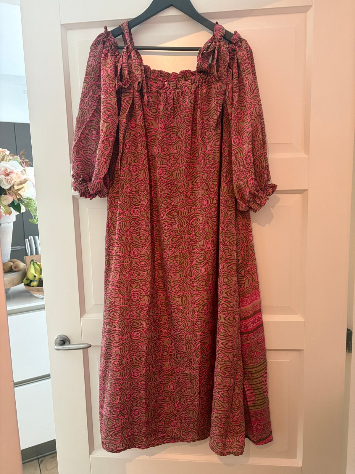 Sissel Edelbo Jurk One Size Roze off shoulder viola, Maat 38/40 (M), Ophalen of Verzenden, Roze, Gedragen