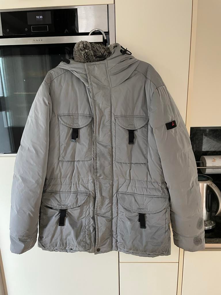 Lichtgrijze Peuterey winterjas maat 2XL (valt kleiner), Kleding | Heren, Ophalen of Verzenden, Gedragen, Grijs