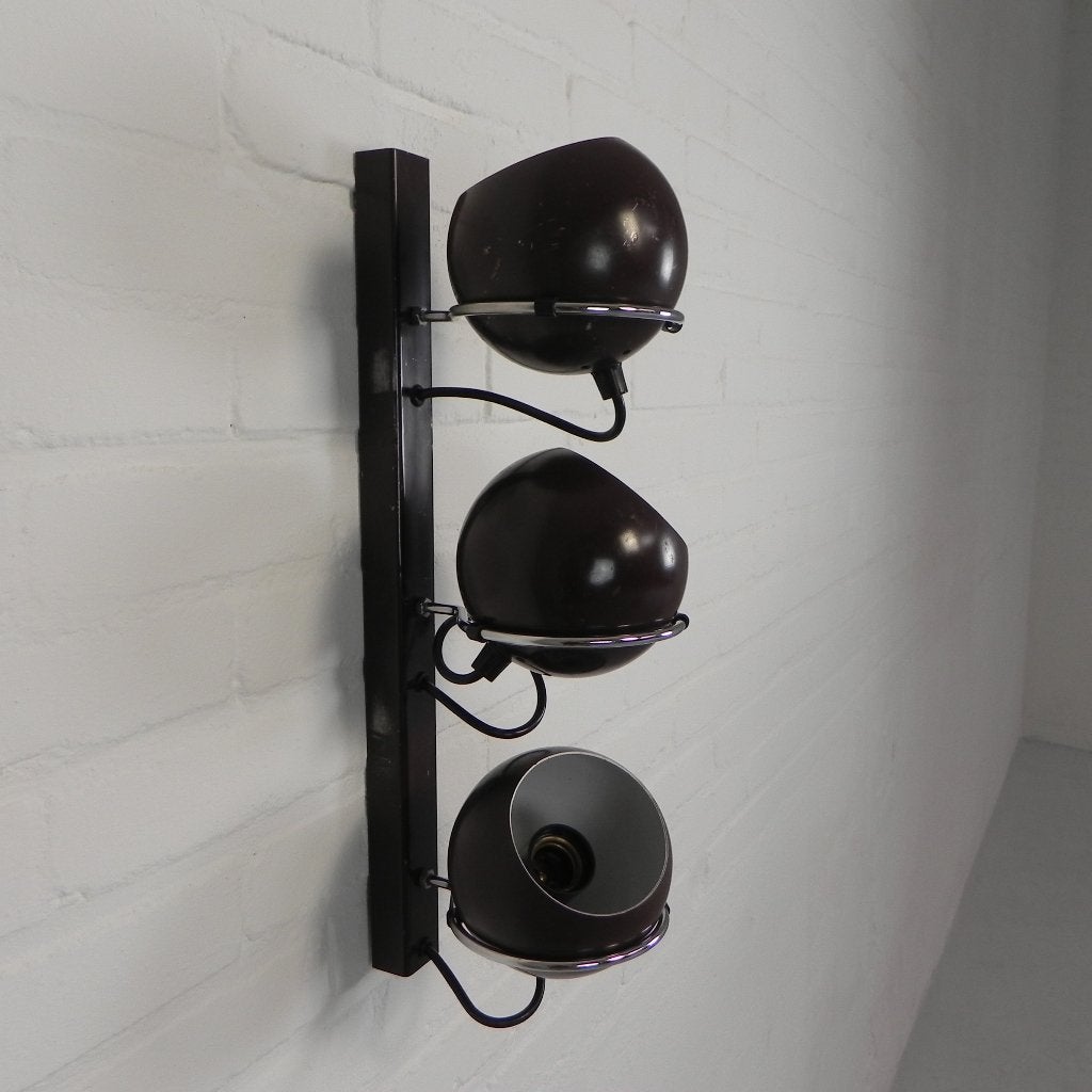 Gepo wandlamp met 3 bollen, jaren 60, Ophalen of Verzenden