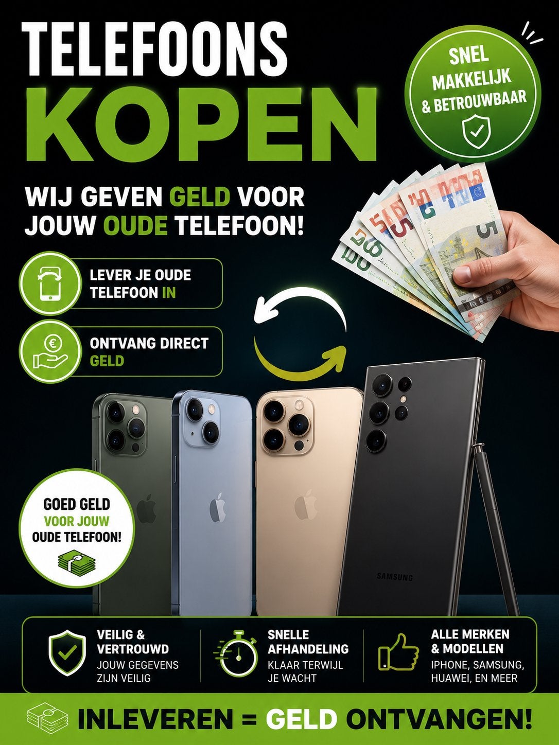 Verkoop je oude telefoon - Direct geld ontvangen!, Ophalen of Verzenden, Gebruikt, Zonder abonnement, Zonder simlock