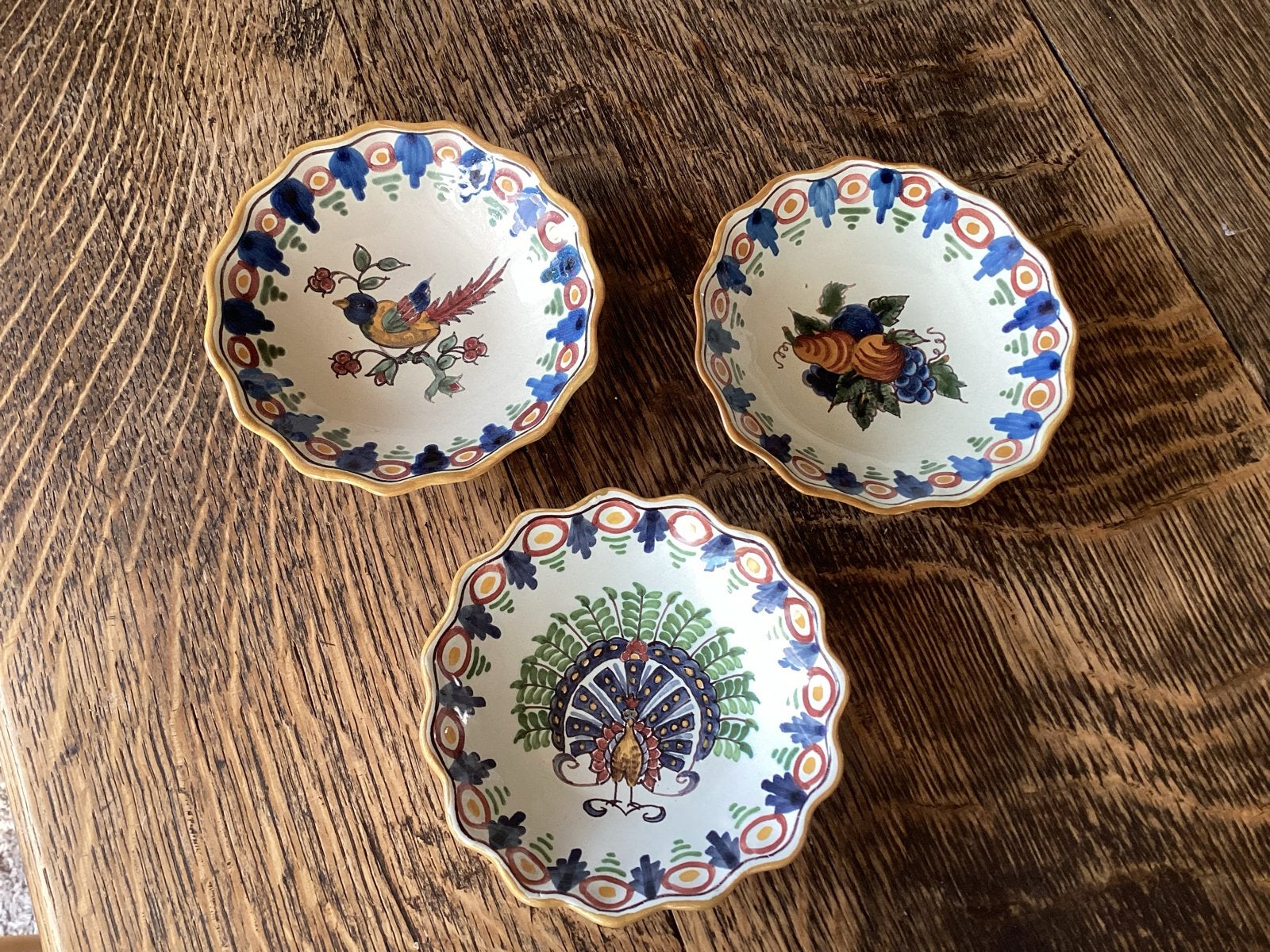 Makkum Tichelaar schaaltjes, handgeschilderd 12,5 cm € 22, Ophalen of Verzenden