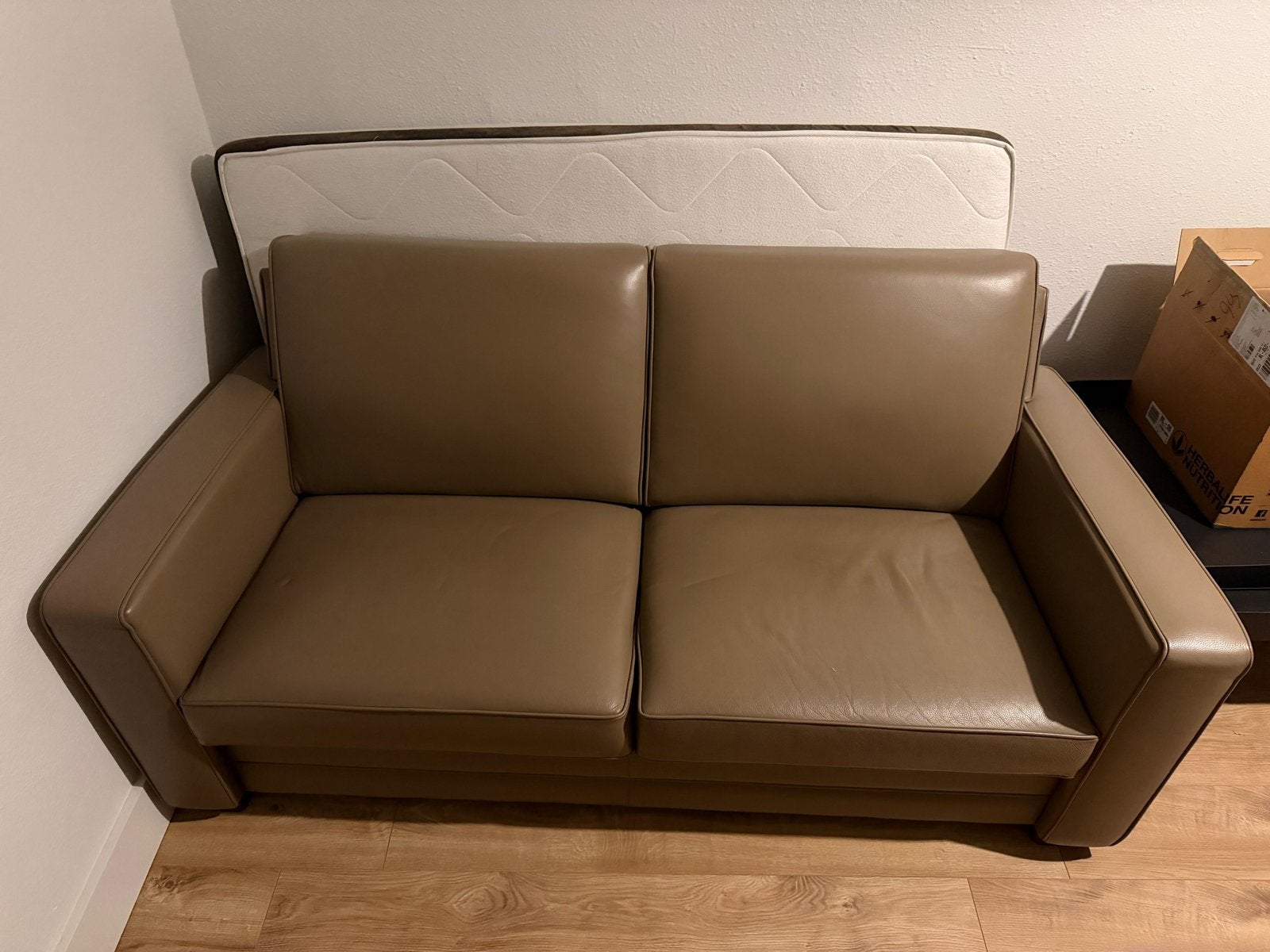 2-zits bankstel - beige/bruin - 180 cm breed, Ophalen, Zo goed als nieuw, Rechte bank, 150 tot 200 cm
