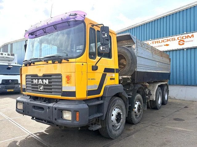 MAN FE 410A 8x4 FULL STEEL KIPPER (ZF16 MANUAL GEARBOX / ZF-, Achterwielaandrijving, MAN, Geel, Bedrijf