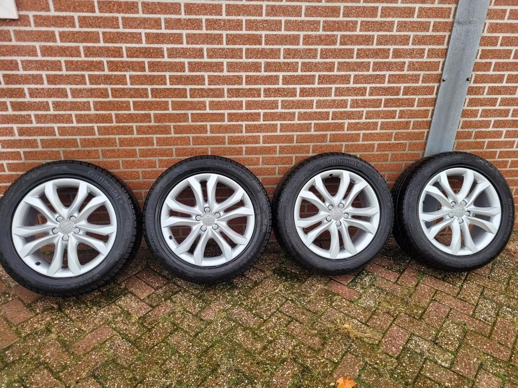 Winterbanden op originele Audi velgen 235/55 R19, 19 inch, Gebruikt, Banden en Velgen, 235 mm