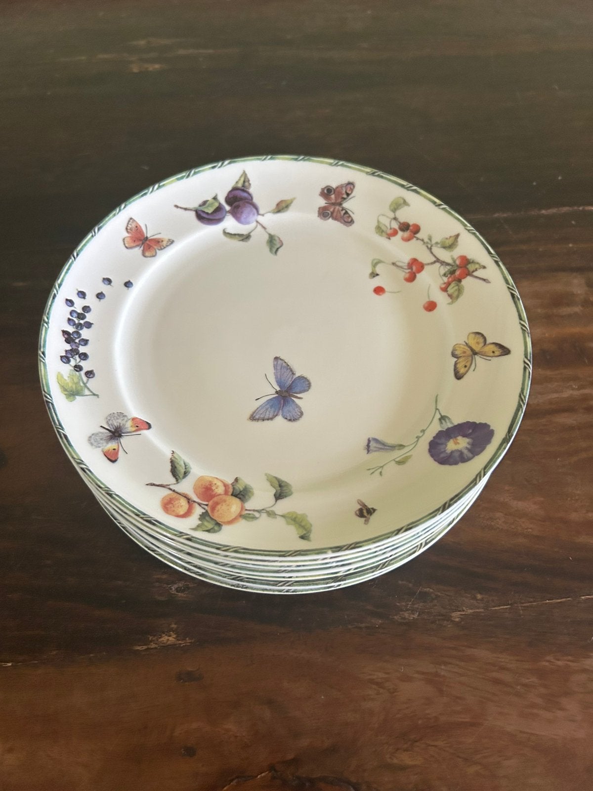 7x ontbijtbord Janneke Brinkman Fruit & Flowers, Antiek en Kunst, Ophalen of Verzenden
