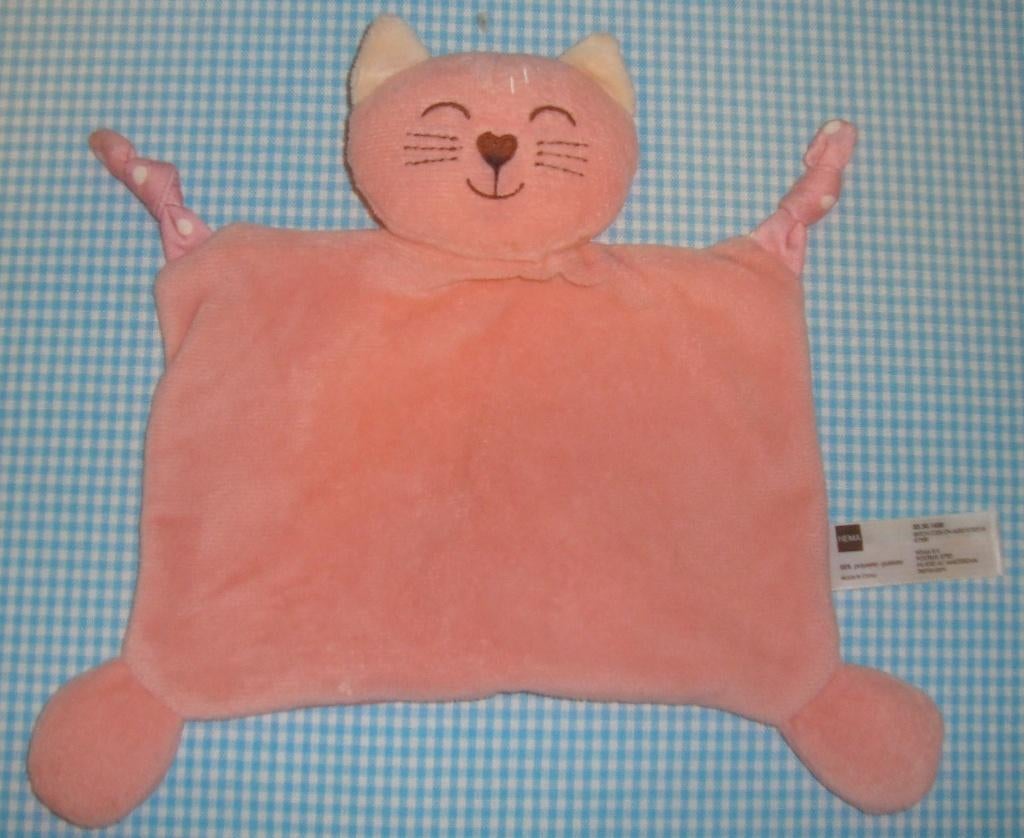 HEMA knuffeldoekje POES roze - witte stippen, Ophalen of Verzenden, Zo goed als nieuw