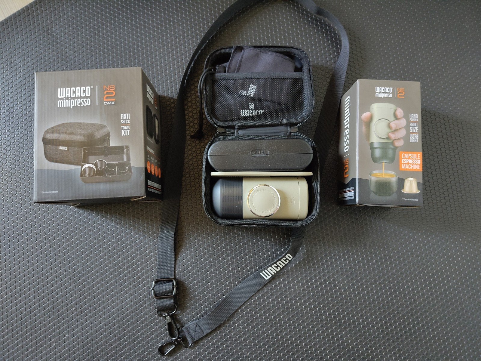 Wacaco minipresso ns2 inclusief travel kit, Koffiepads en cups, Espresso apparaat, Nieuw, Ophalen of Verzenden