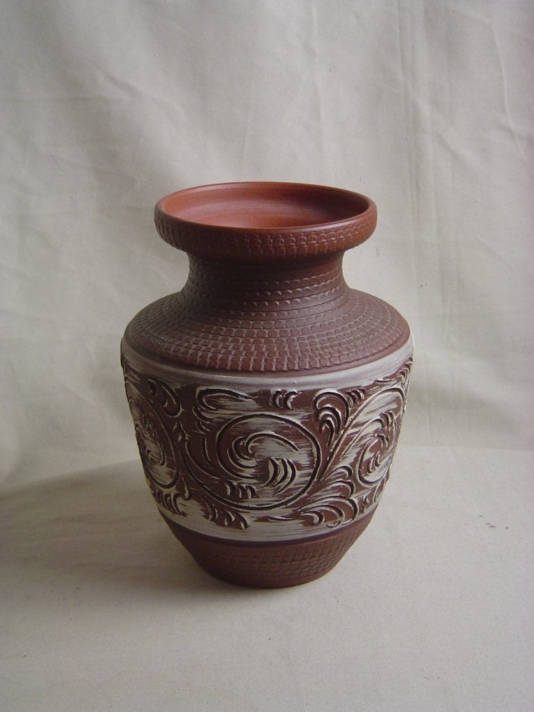 Vintage keramische vaas Eiwa West Germany sgraffito, Antiek en Kunst, Ophalen of Verzenden