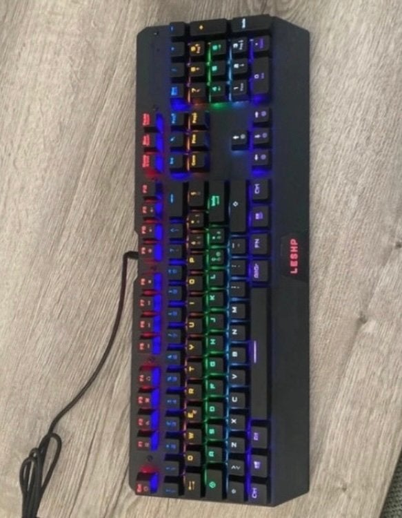 LESHP Gaming keyboard met regenboog LED, Nieuw, Ophalen of Verzenden, Qwerty, Bedraad
