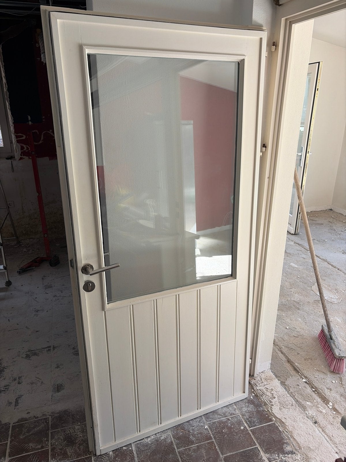 Buitendeur opdek 97,5x201 met dubbel glas, Gebruikt, 80 tot 100 cm, Ophalen of Verzenden, Buitendeur