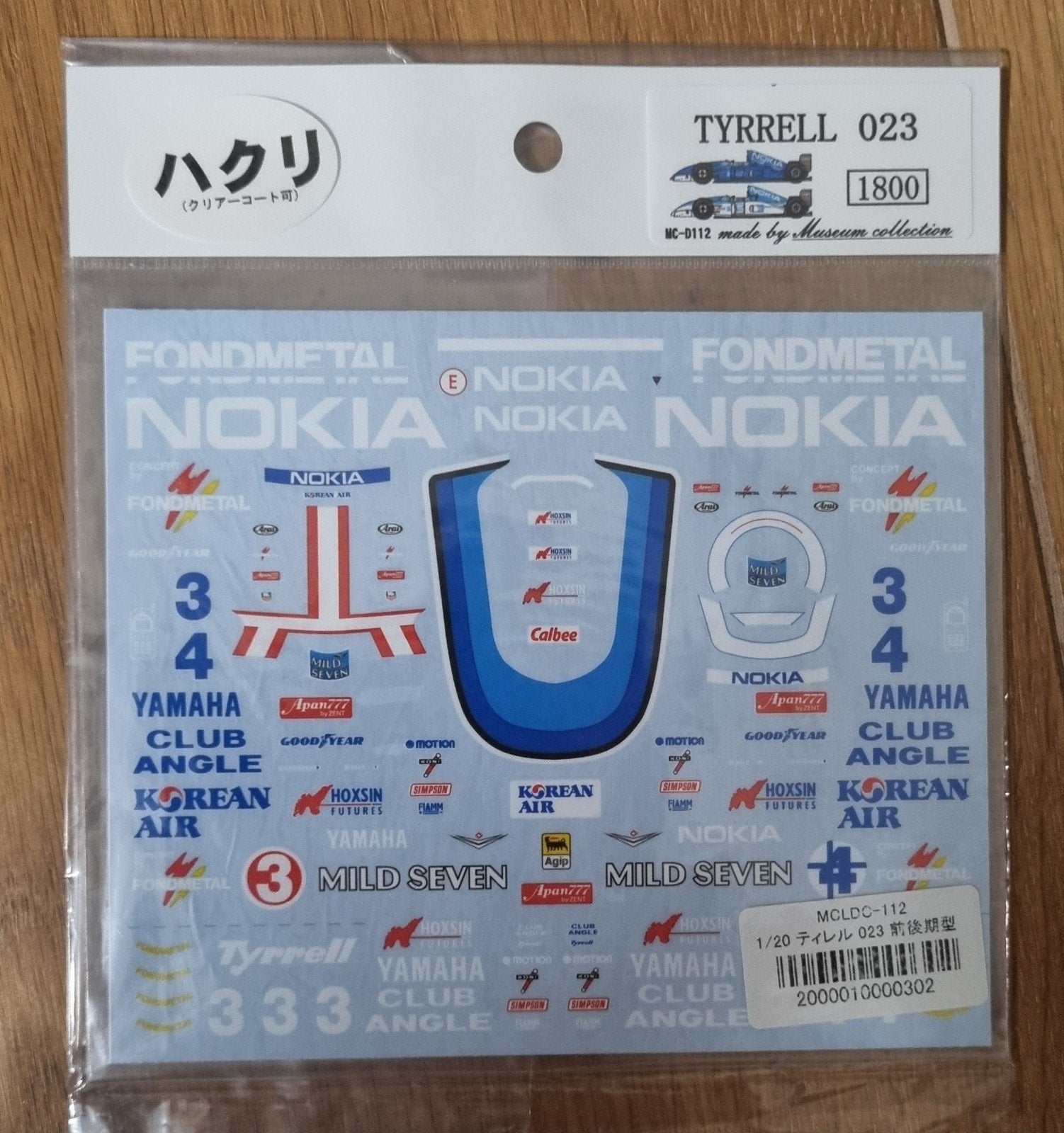 Tyrrell 023 F1 Decals - Museum Collection MCLC-112, Overige merken, Auto, 1:32 tot 1:50, Nieuw