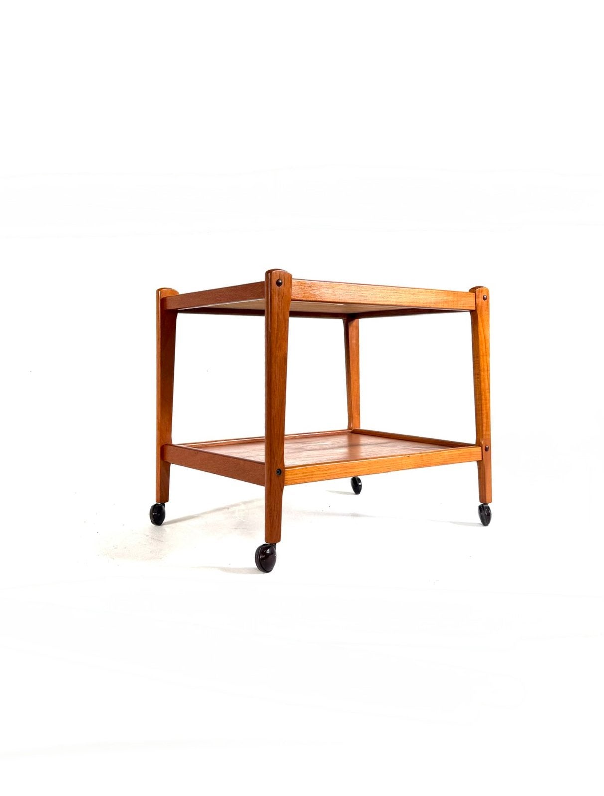Vintage teakhouten trolley, BRDR Furbo ‘60, BRDR Furbo, 50 tot 100 cm, Ophalen of Verzenden, Zo goed als nieuw