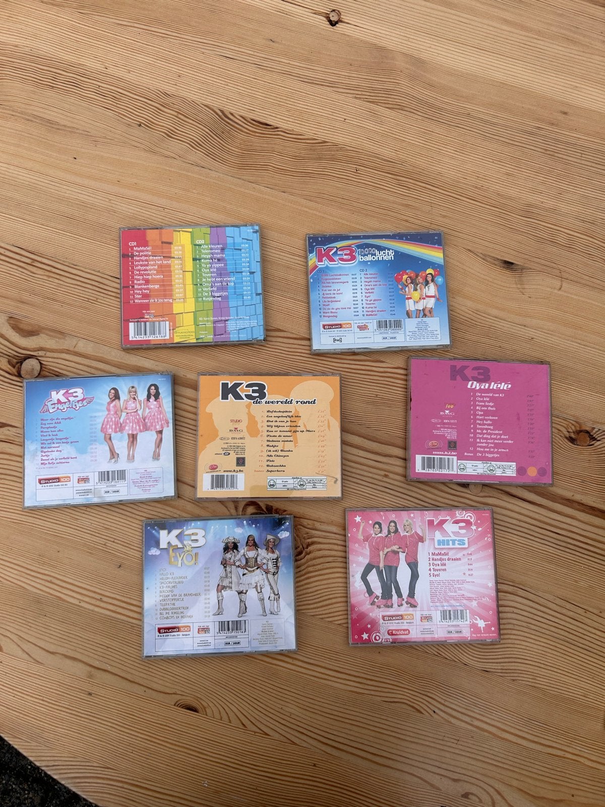 K3 CD collectie: 7 albums, diverse genres, Ophalen, Gebruikt, Pop, Inclusief doosje