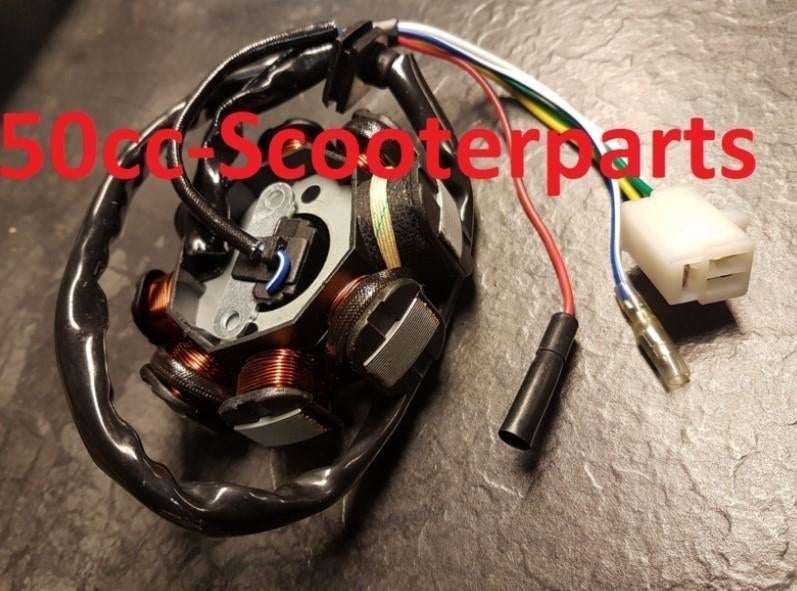 Ontsteking stator GY6 / China 50cc 4 T 3 polige 89149, Ophalen of Verzenden