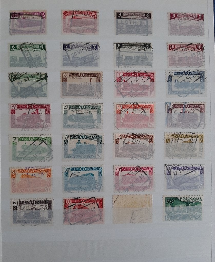 Verzameling Klassieke Postzegels Spoorwegen België Nr. 9, Ophalen, Gestempeld, Frankeerzegel, Treinen