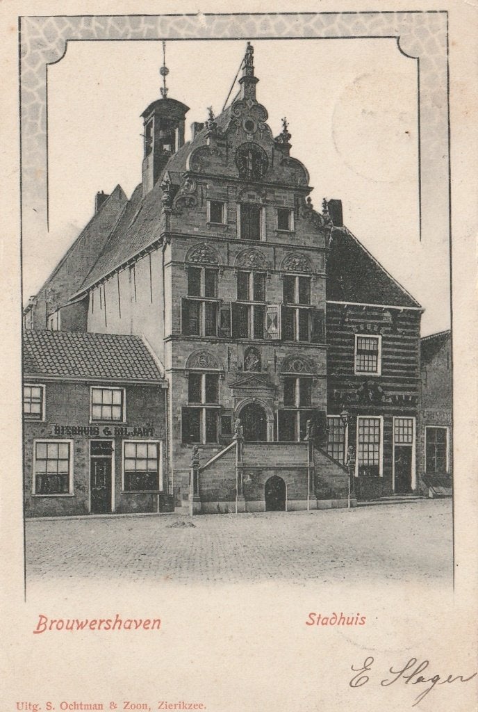 BROUWERSHAVEN Stadhuis 1902, Verzenden, Voor 1920, Gelopen, Zeeland