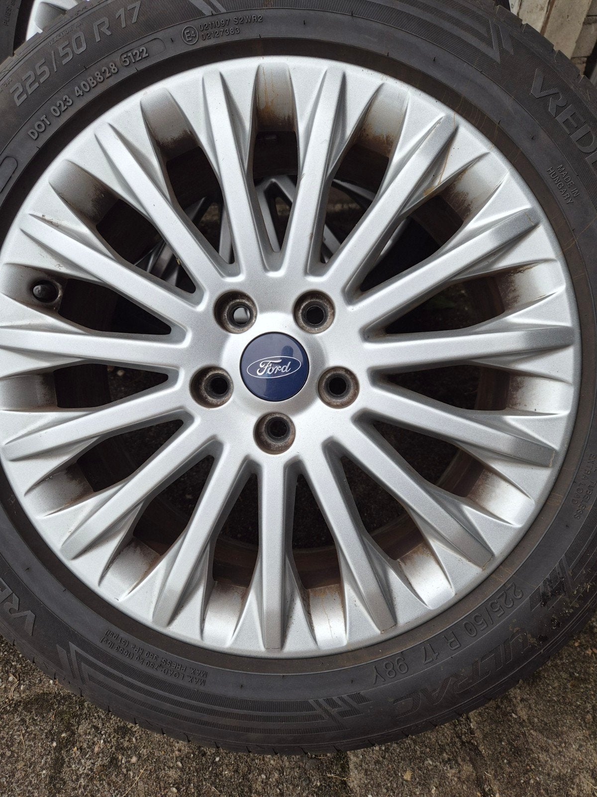 Ford 17 inch velgen met Vredestein zomerbanden 225/50 R17, Ophalen, Gebruikt