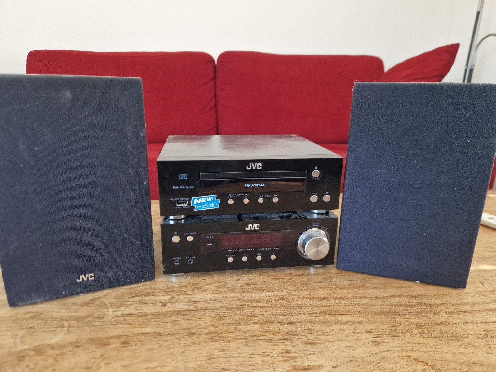 JVC Microset UX-T830 met speakers en afstandsbediening, Gebruikt, JVC, Microset, Cd-speler