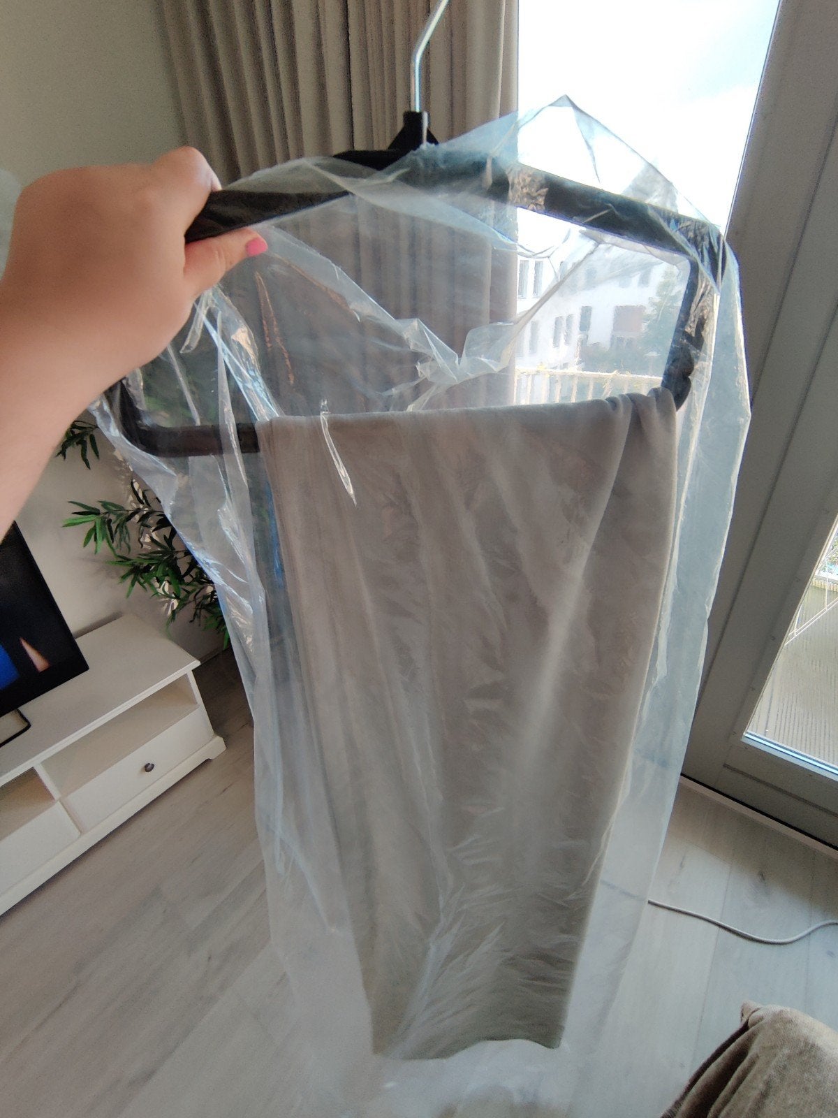 2 stuks Karwei ringgordijn kleur Dusty Mint 246,40 x 70,00, Ophalen, Karwei, Nieuw, 70 cm
