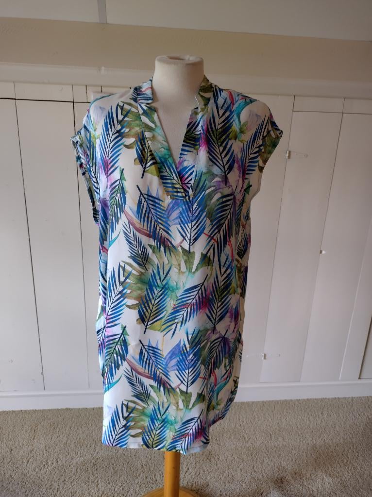 Geisha jurk L zgan zomerjurk, Geisha, Blauw, Maat 42/44 (L), Ophalen of Verzenden