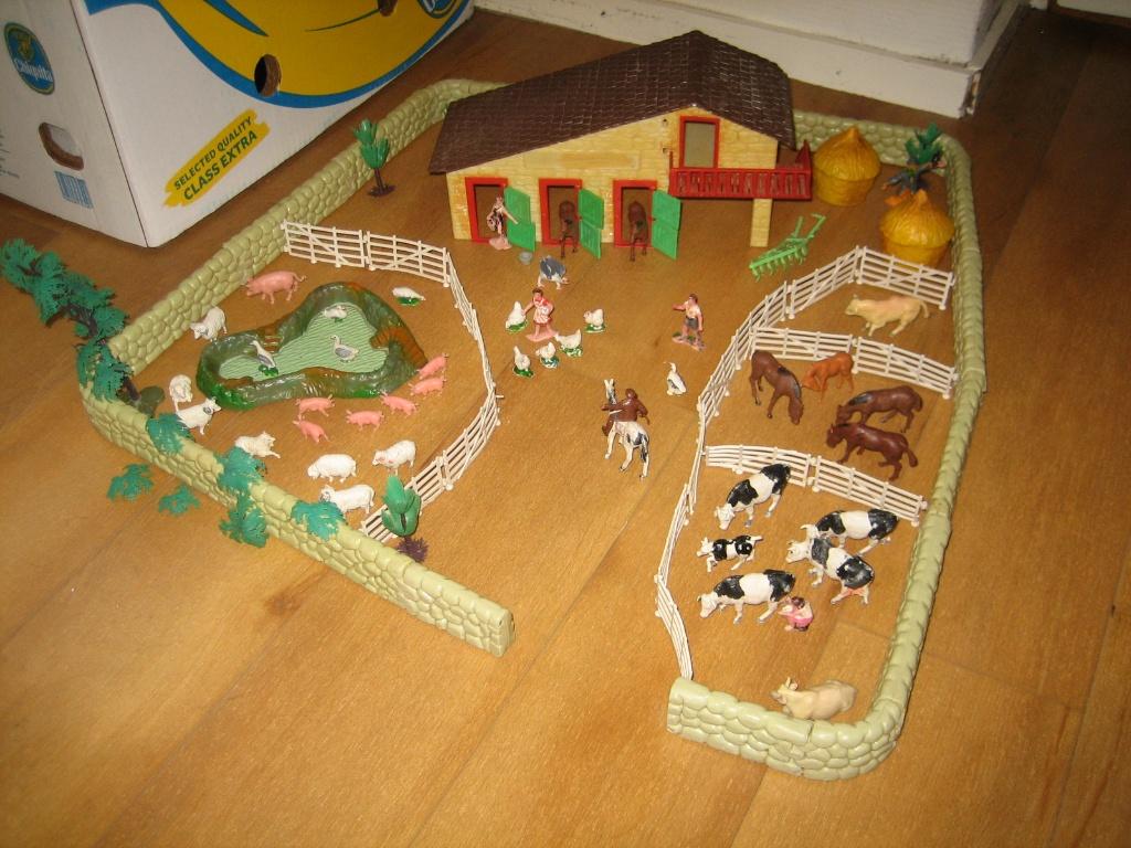 Blue Box boerderij met dieren en toebehoren jaren zeventig, Verzamelen, Ophalen of Verzenden, Gebruikt
