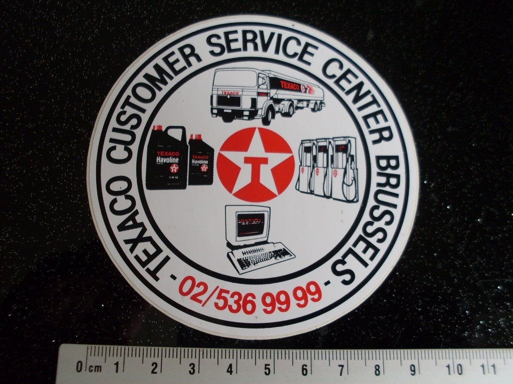 sticker texaco customer service center brussels logo, Verzenden, Zo goed als nieuw, Bedrijf of Vereniging