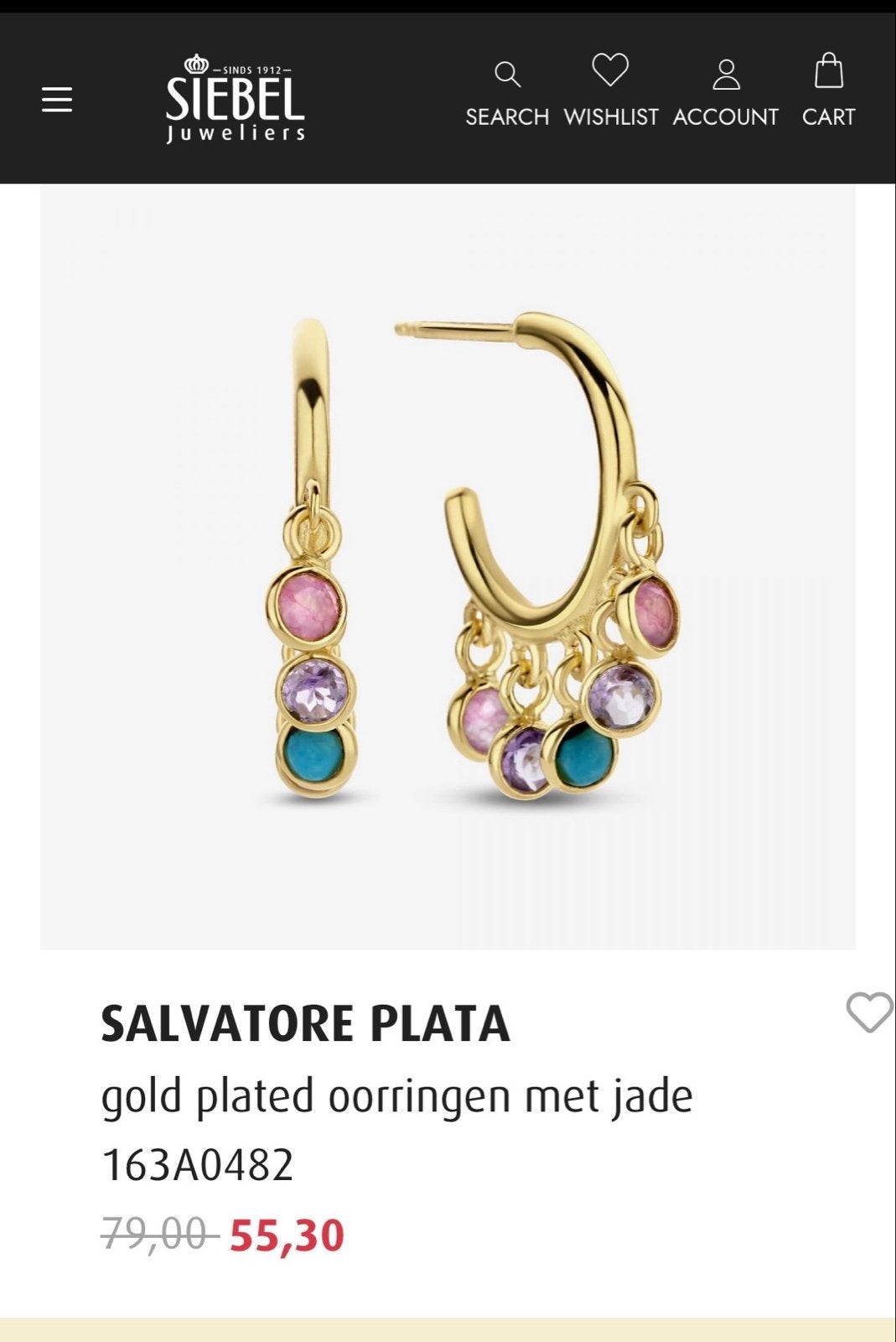 Nieuwe Salvatore Plata vergulde oorbellen met jade, Overige materialen, Hangers, Nieuw, Ophalen of Verzenden