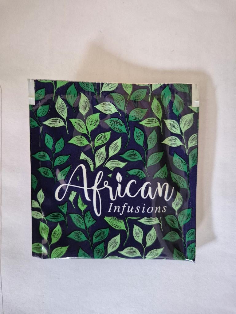 Vol theezakje African Infusions - Groene thee van Tanzania, Ophalen of Verzenden, Theezakje(s), Vol