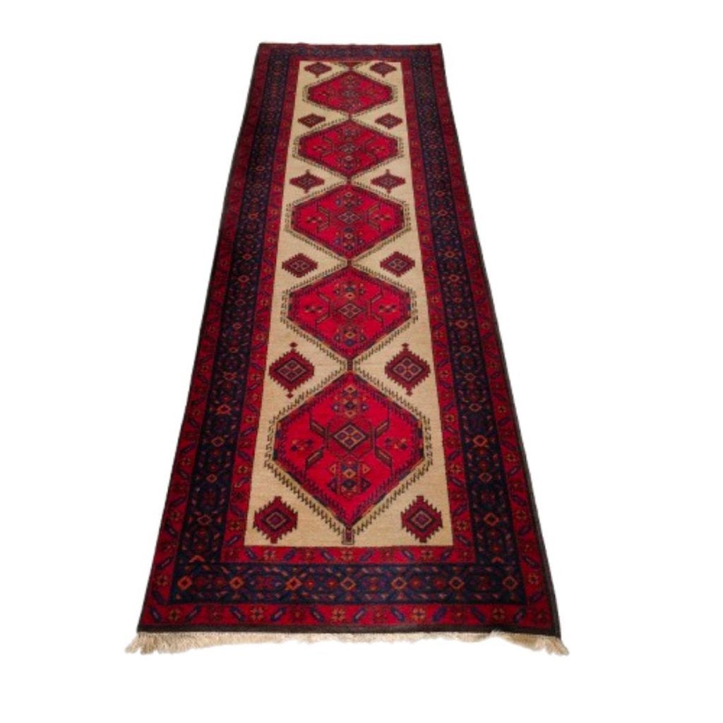 Vintage Oosters loper, karpet, vloerkleed 23, Valkenswaard, Gebruikt, Paars, Info@flashbackfurniture.nl