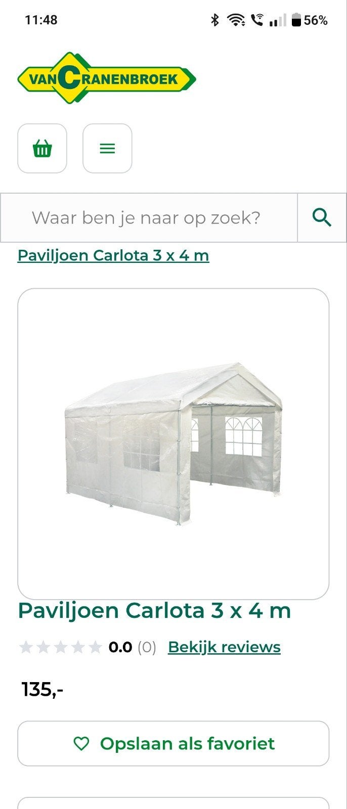 partytent 3 x 4 m, Ophalen, Opvouwbaar, Partytent, Minder dan 4 meter