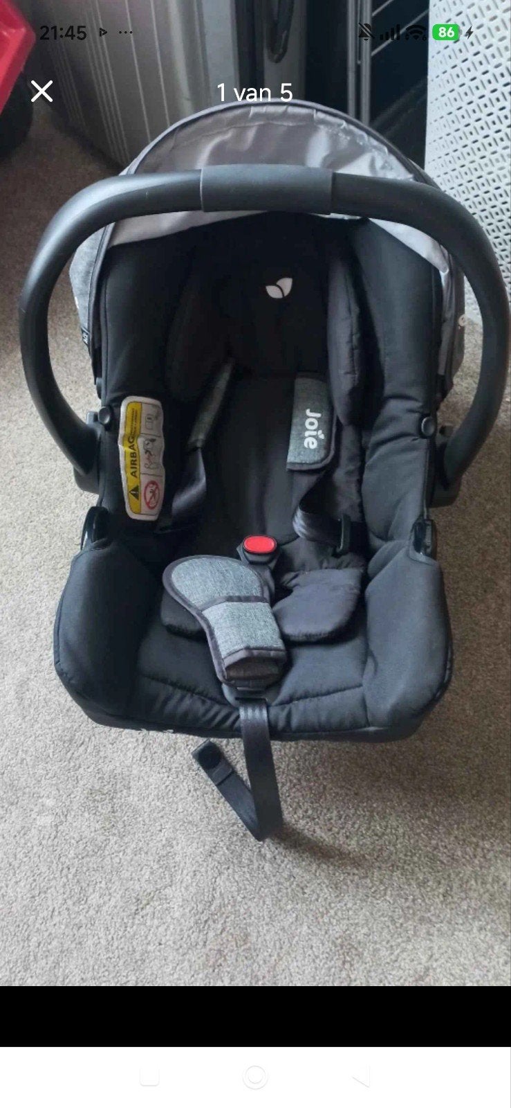 Jolie Isofix en 2maxicosie ook los, Zo goed als nieuw, Isofix, Ophalen, 0 t/m 10 kg