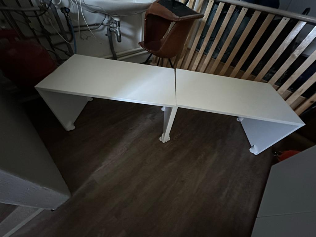 IKEA STUVA / SMÅSTAD kinder bureau / opbergbank wit, Ophalen, Gebruikt, Tafel(s)