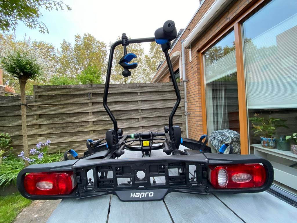 Hapro Atlas Premium E-Bike Trekhaakdrager (2 fietsen), Auto diversen, Fietsendragers, Ophalen, Zo goed als nieuw, 2 fietsen, Trekhaakdrager