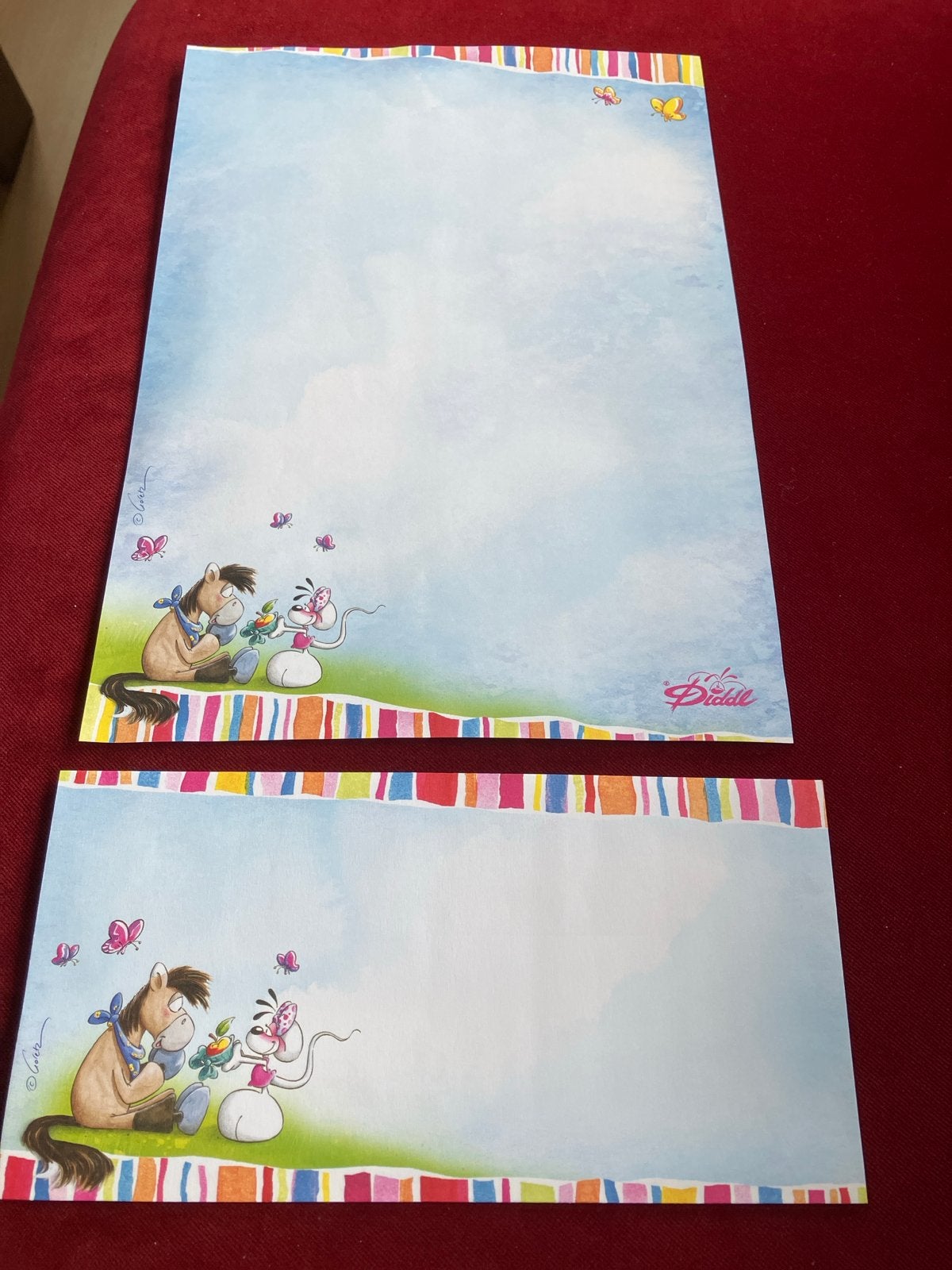 4x Diddl velletje 29,5x21 cm met enveloppe., Verzamelen, Verzenden, Zo goed als nieuw