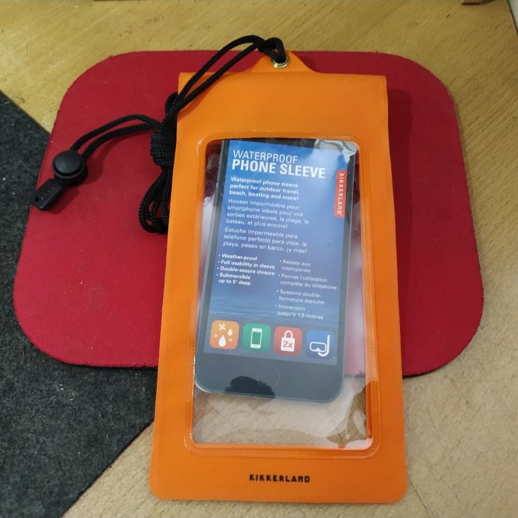 Kikkerland waterdichte telefoontas, oranje, Kunststof, Oranje, Nieuw, Hoesje of Tasje
