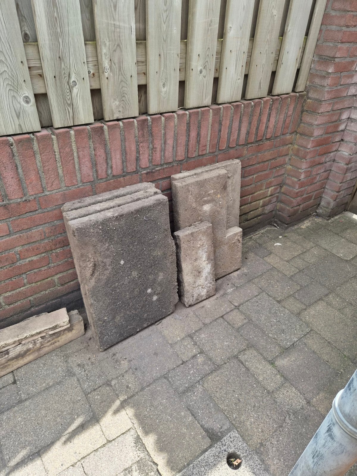tegels, Ophalen, Gebruikt, Beton, Terrastegels
