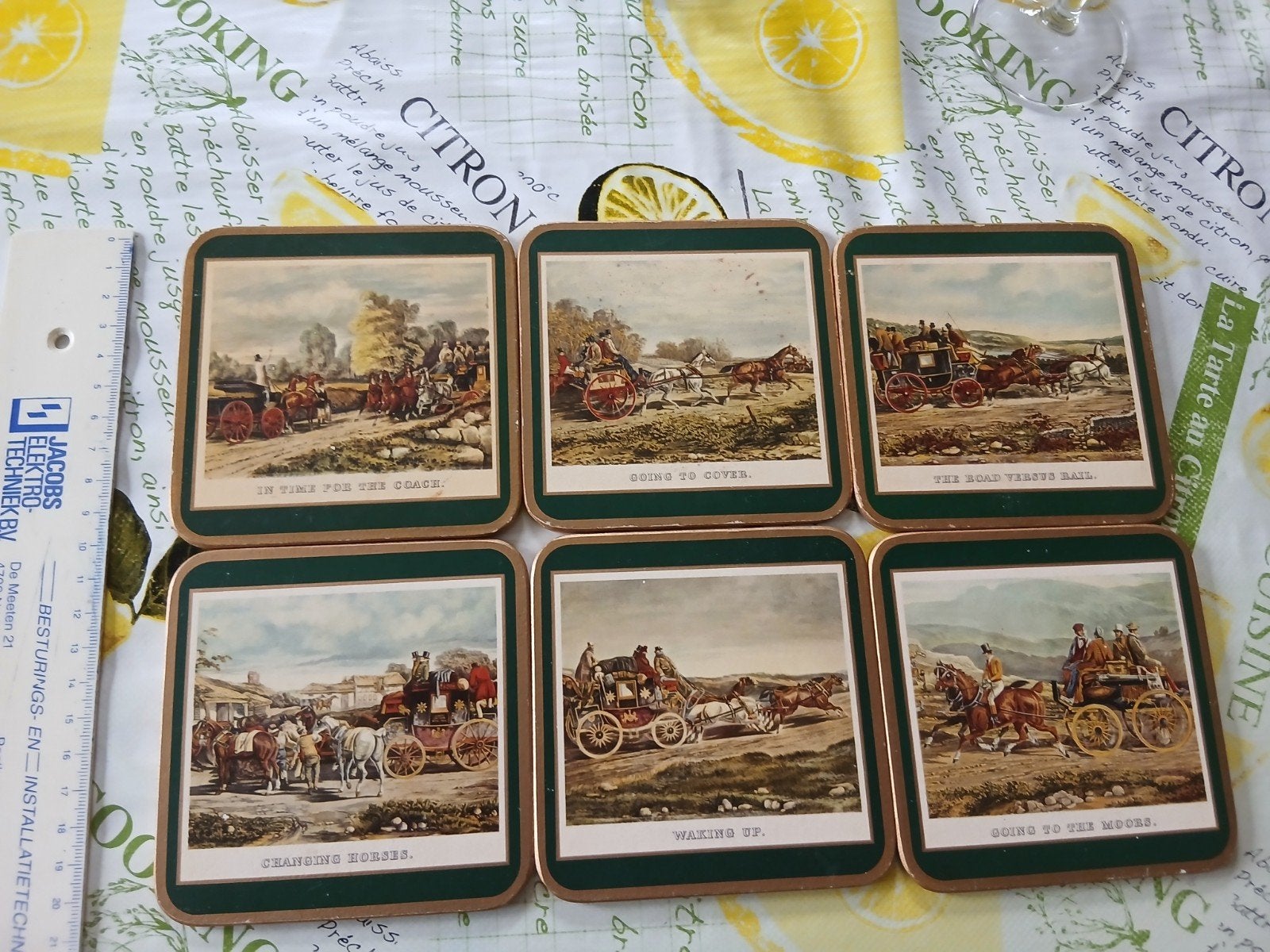 Vintage Pimpernel 6 stuks onderzetters traditional Horse and, Ophalen of Verzenden, Overige typen